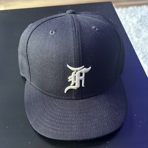 Navy Blue Cap with White Logo fear of god size 7